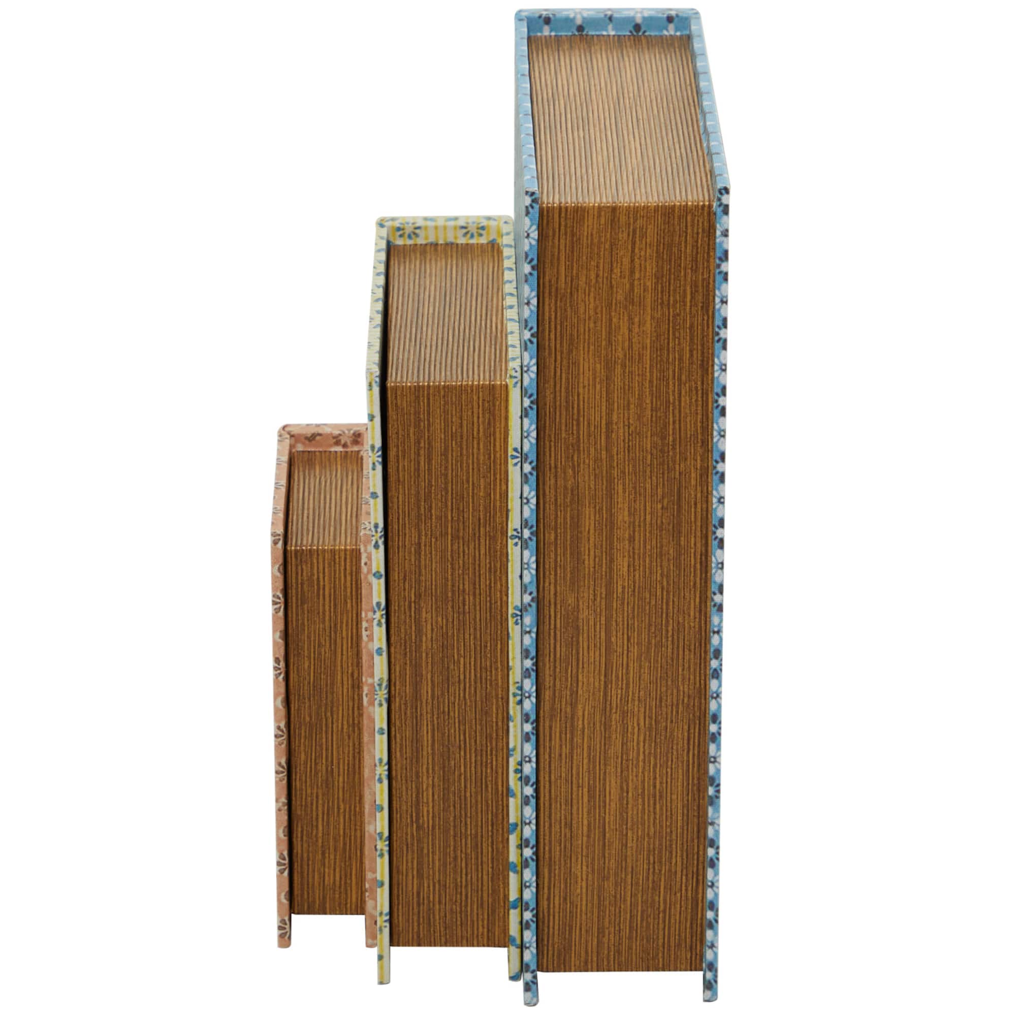 Floral Canvas Faux Book Box Set
